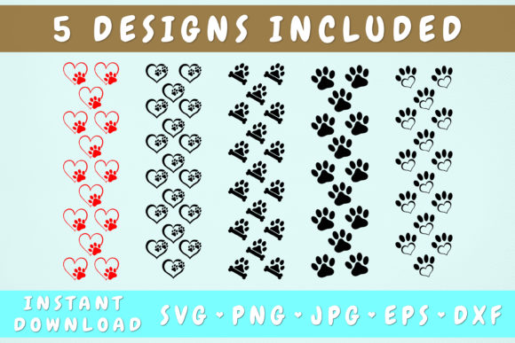 Dog Paw Glitter Pen Wraps